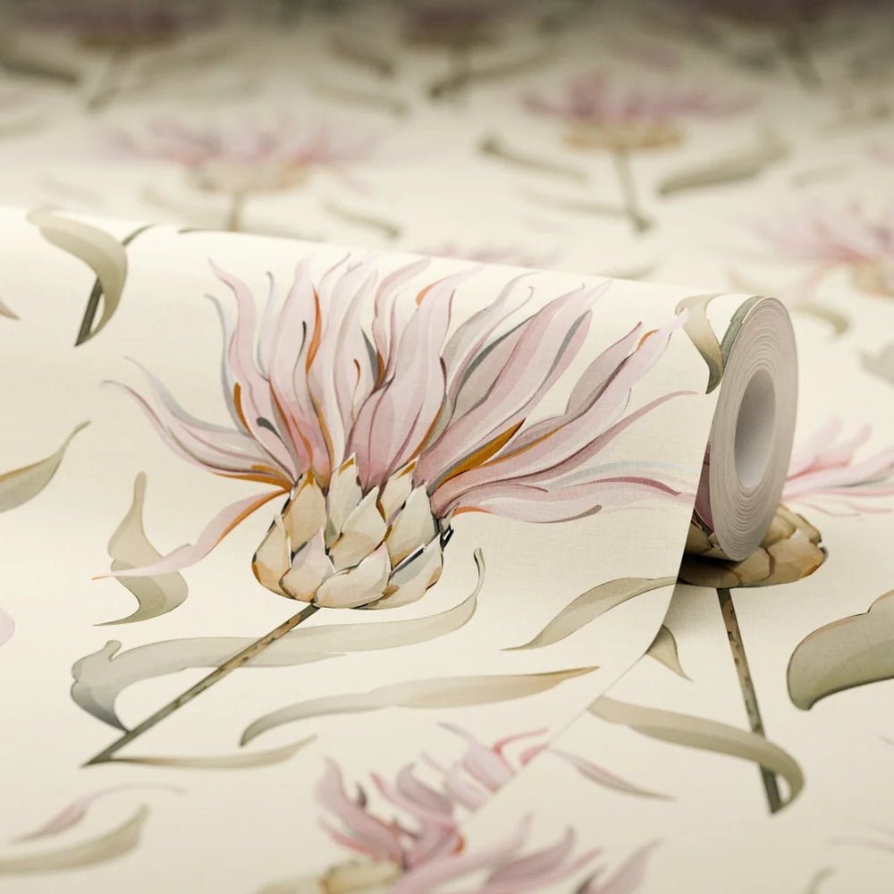 Thistle Royale Wallpaper - Vintage Cream - LAN100346 - Lucie Annabel - Premier Wallcovering