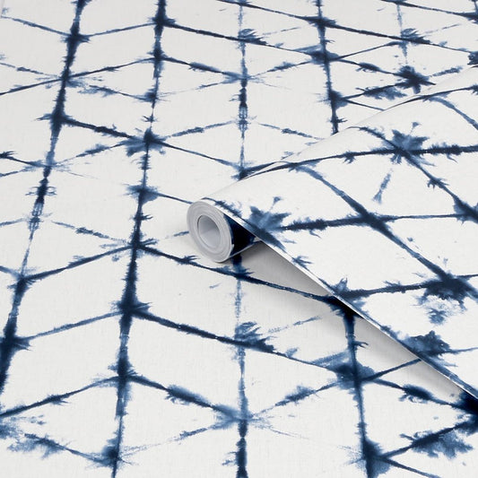 Tie Dye Wallpaper - Indigo - Superfresco Easy - 117720 - Premier Wallcovering