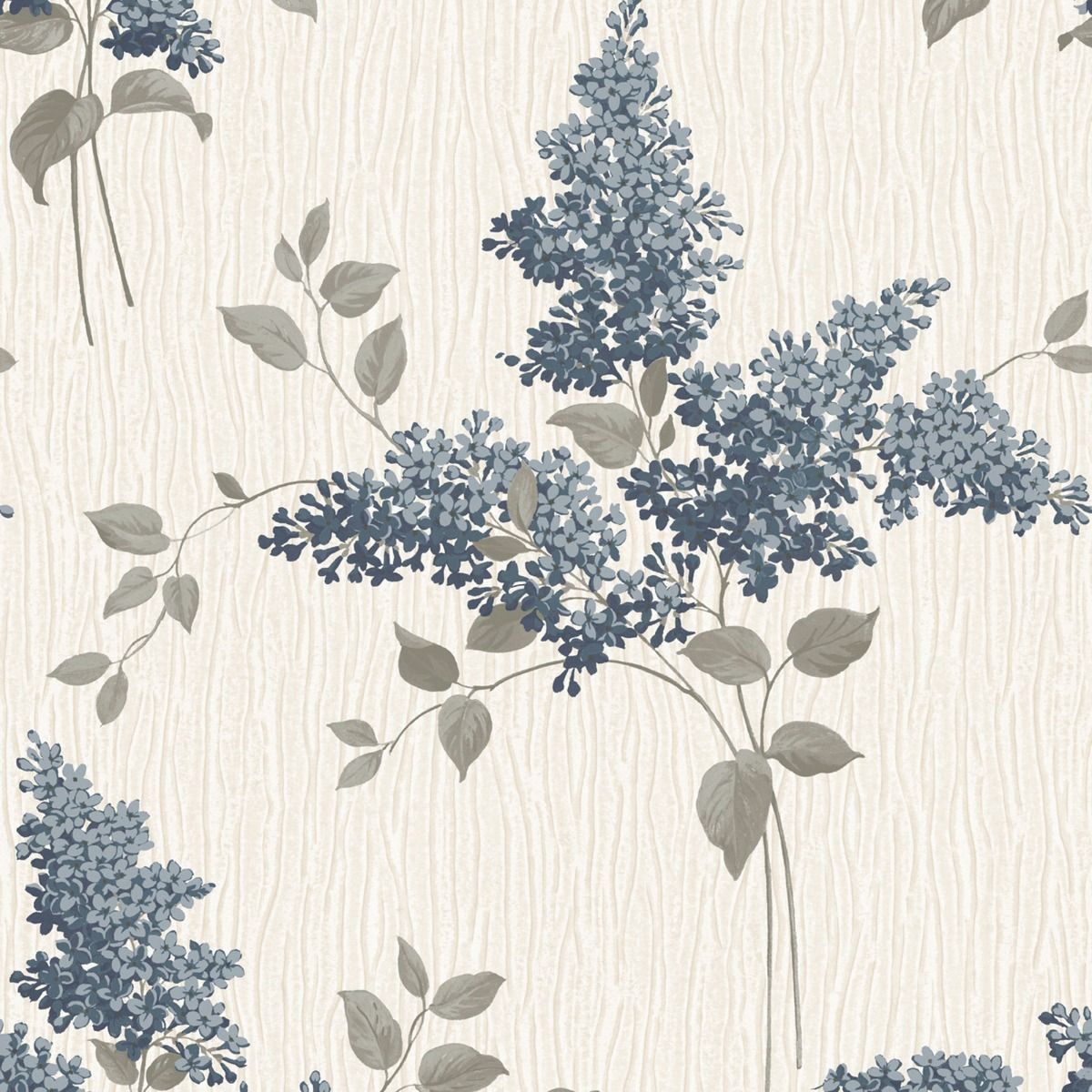 Tiffany Fiore Textured Vinyl Wallpaper - Navy - Belgravia - 41339 - Premier Wallcovering