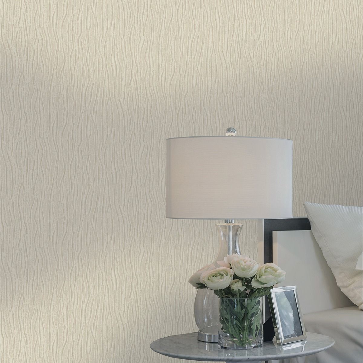 Tiffany Texture Wallpaper - Beige - Belgravia - 41317 - Premier Wallcovering