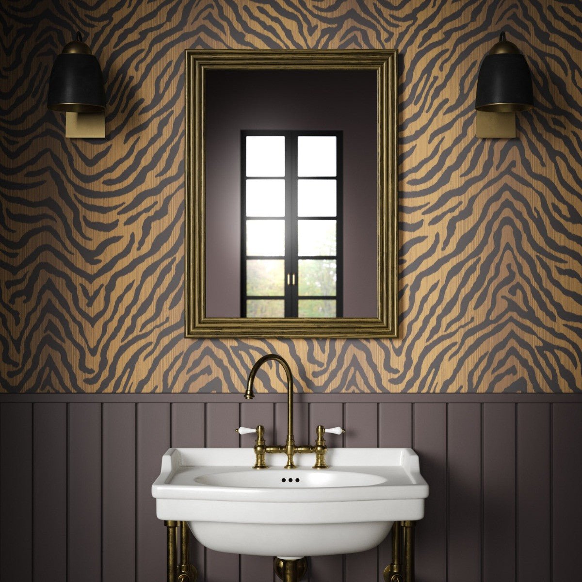 Tiger Wallpaper - Espresso - Warner House - Premier Wallcovering