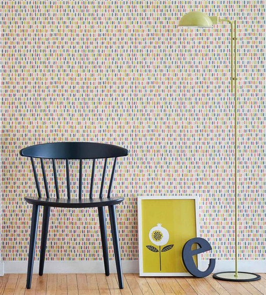 Tikku Wallpaper - Grapefruit / Sunshine / Ink - NNOU111527 - Scion - Premier Wallcovering