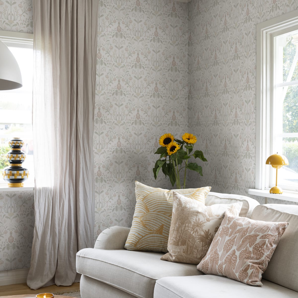 Till Carl Wallpaper - Powder Pink - Sandberg - S10156 - Premier Wallcovering