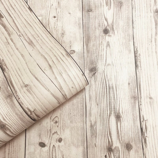 Timber Planks Wallpaper - Cream - Muriva - 198301 - Premier Wallcovering