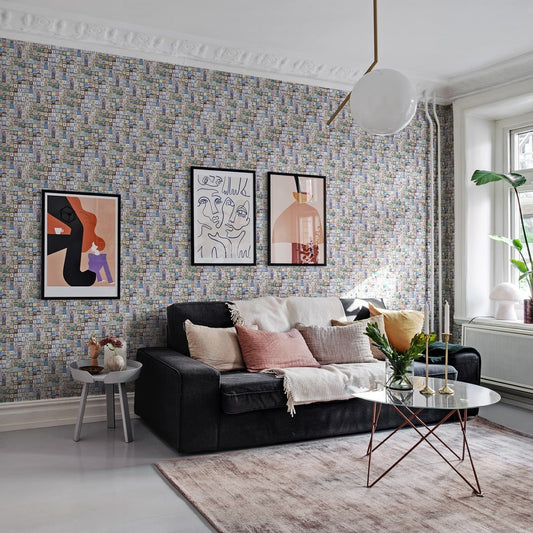 Tiny House Numbers Wallpaper - Multi - Rebel Walls - R18522 - Premier Wallcovering