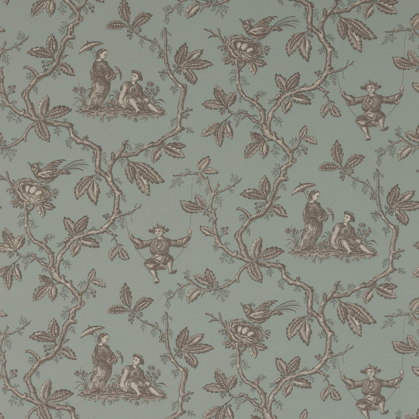 Toile Chinoise Wallpaper - Old Blue - Colefax & Fowler - W7017 - 05 - Premier Wallcovering