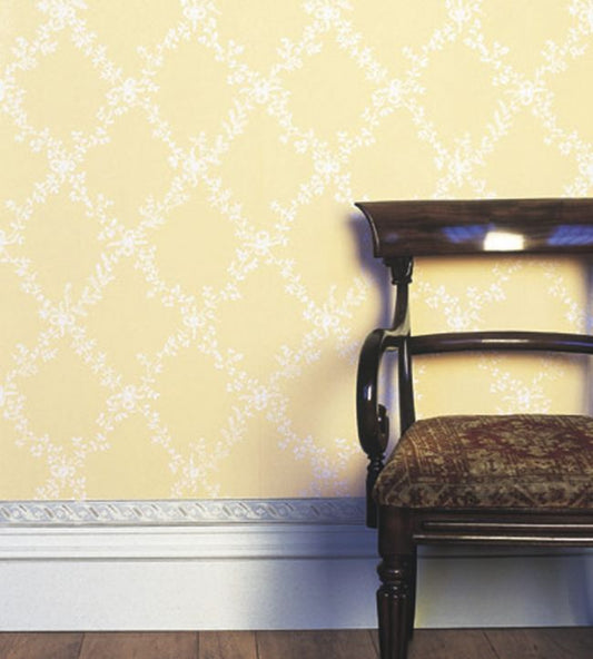 Toile Trellis Wallpaper - Dorset Cream - 644 - Farrow & Ball - Premier Wallcovering