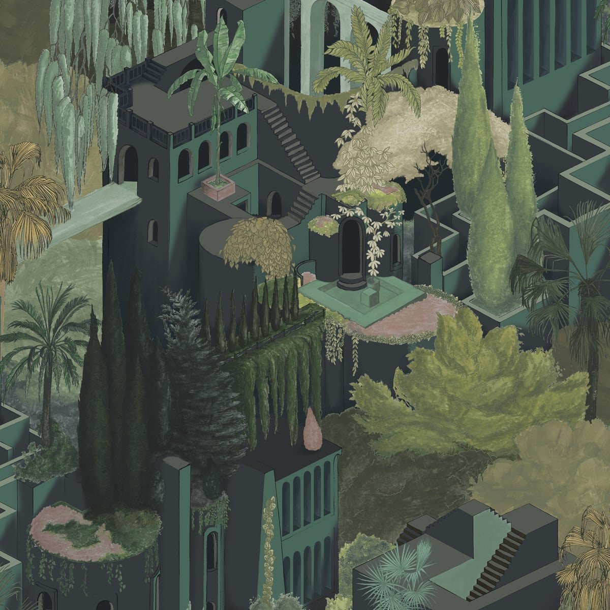 Toledo Wallpaper - Juniper - Rebel Walls - R17511 - Premier Wallcovering