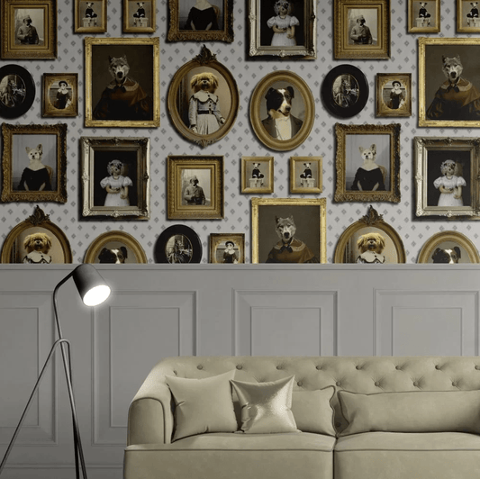 Top Dog Wallpaper - Cream - The Graduate Collection - CC1TDOGCREAM - Premier Wallcovering