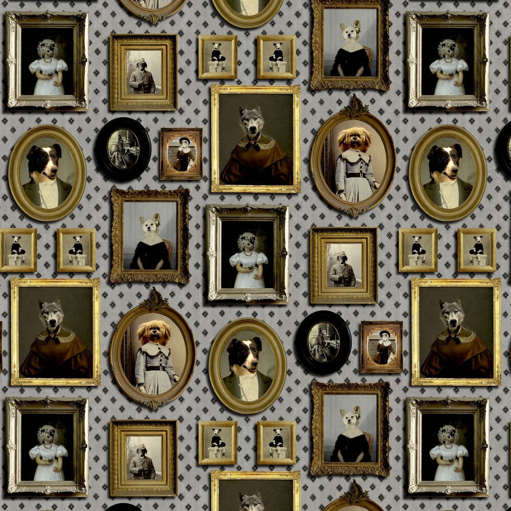 Top Dog Wallpaper - Grey - The Graduate Collection - CC1TDOGGREY - Premier Wallcovering