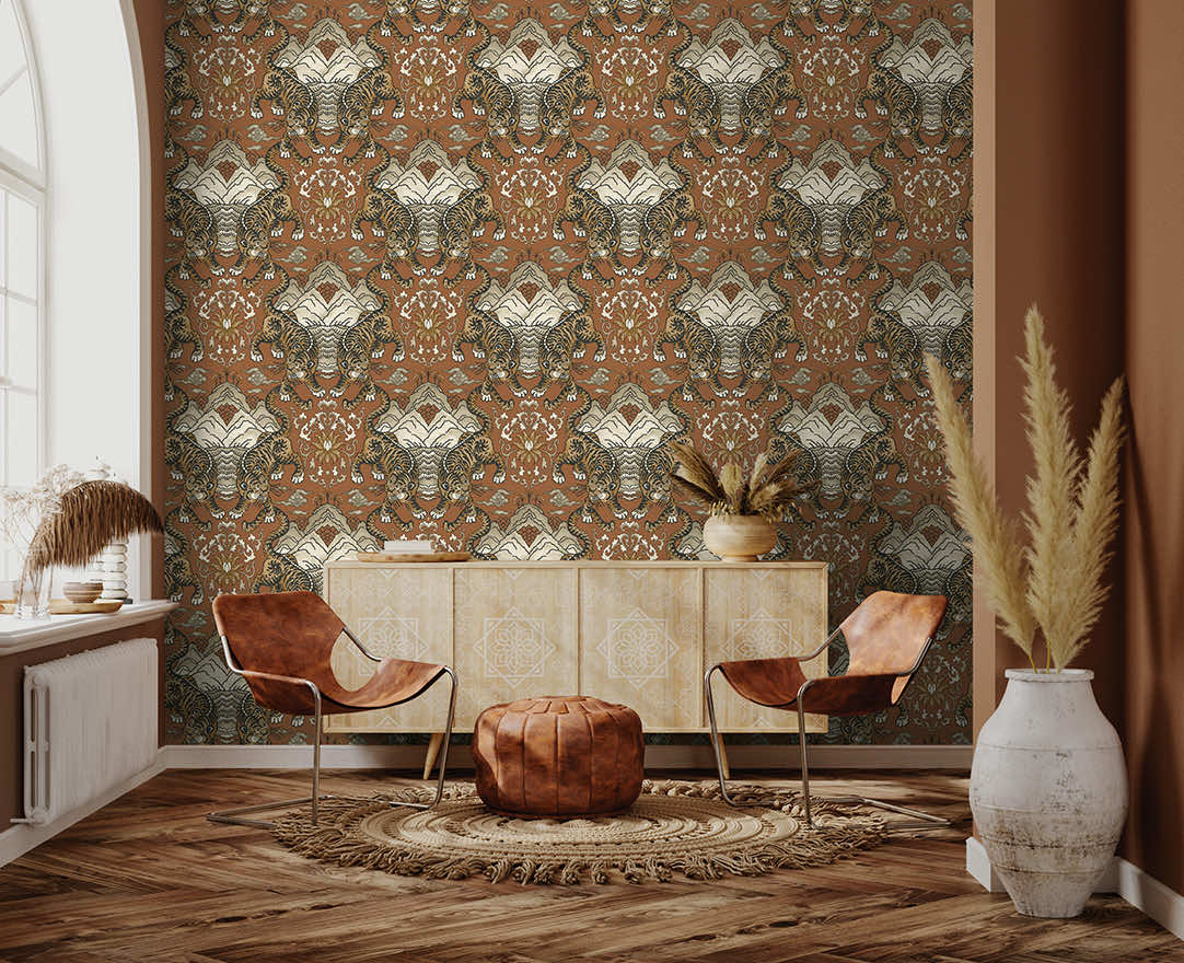 Tora Wallpaper - Orange - Holden Décor - 65912 - Premier Wallcovering