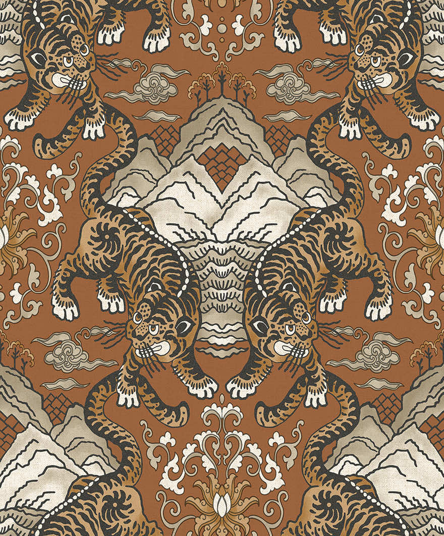 Tora Wallpaper - Orange - Holden Décor - 65912 - Premier Wallcovering