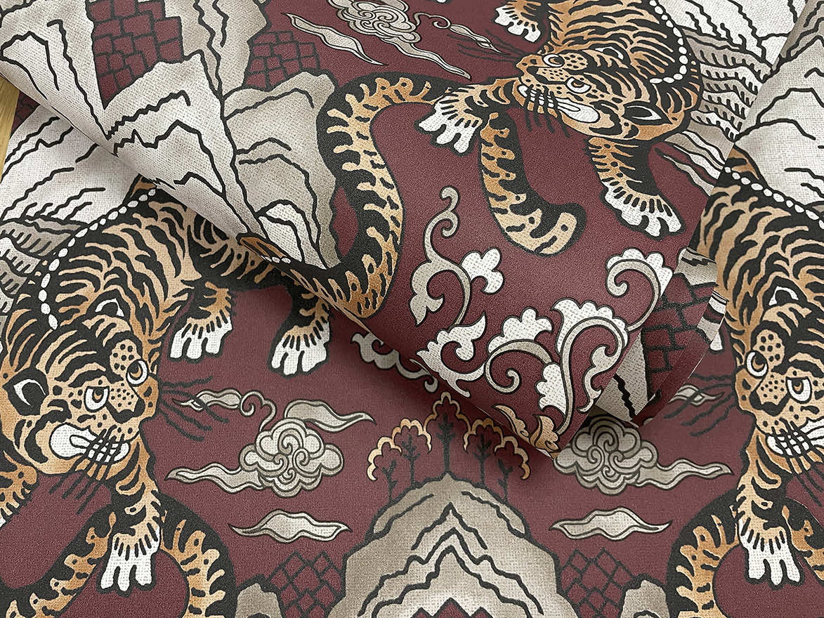 Tora Wallpaper - Maroon - Holden Décor - 65913 - Premier Wallcovering