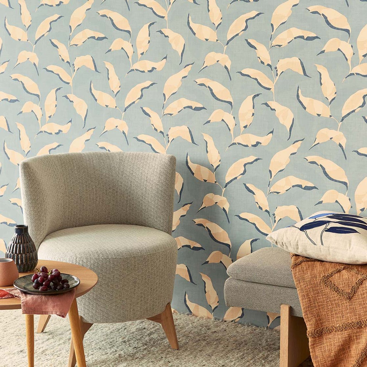 Torn Botanical Twist Wallpaper - Blue - Eijffinger - 318052 - Premier Wallcovering
