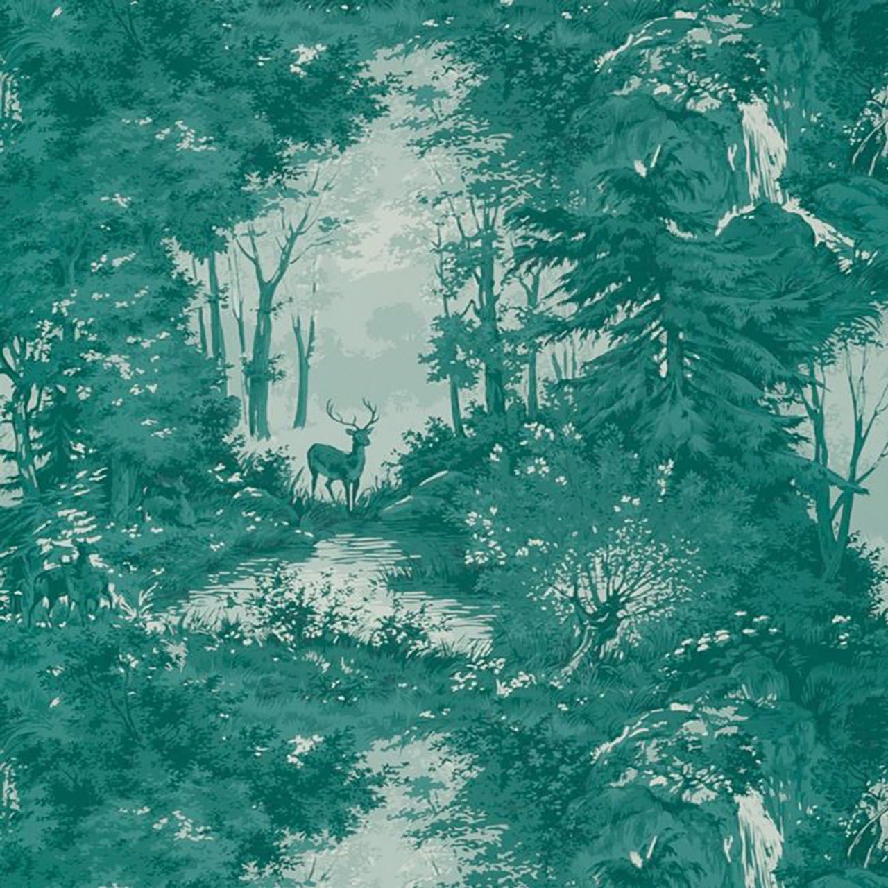 Torridon Wallpaper - Teal - Mulberry Home - FG076/R11 - Premier Wallcovering