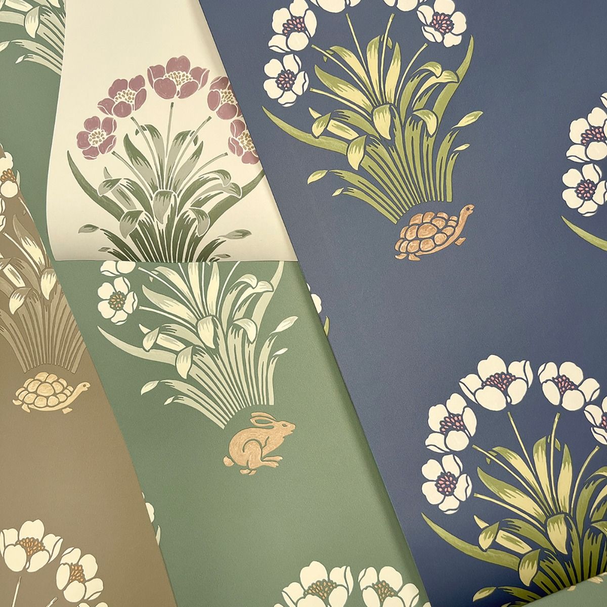 Tortoise and Hare Wallpaper - Sage Green - Belgravia - 6655 - Premier Wallcovering