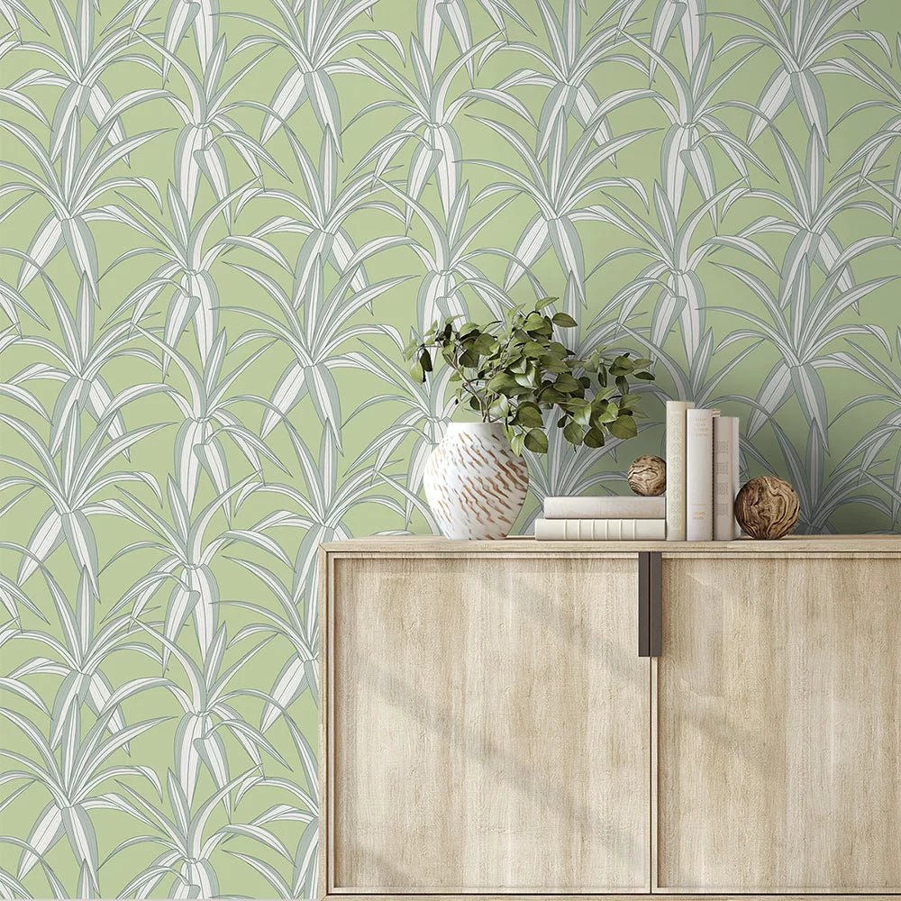 Tossed Cradle Plant Wallpaper - Spring Green - NextWall - NW51704 - Premier Wallcovering