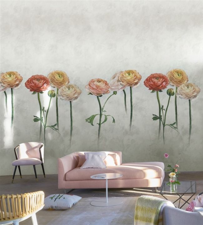 Tourangelle Scene 2 Wallpaper - Peony - PDG1100/01 - Designers Guild - Premier Wallcovering