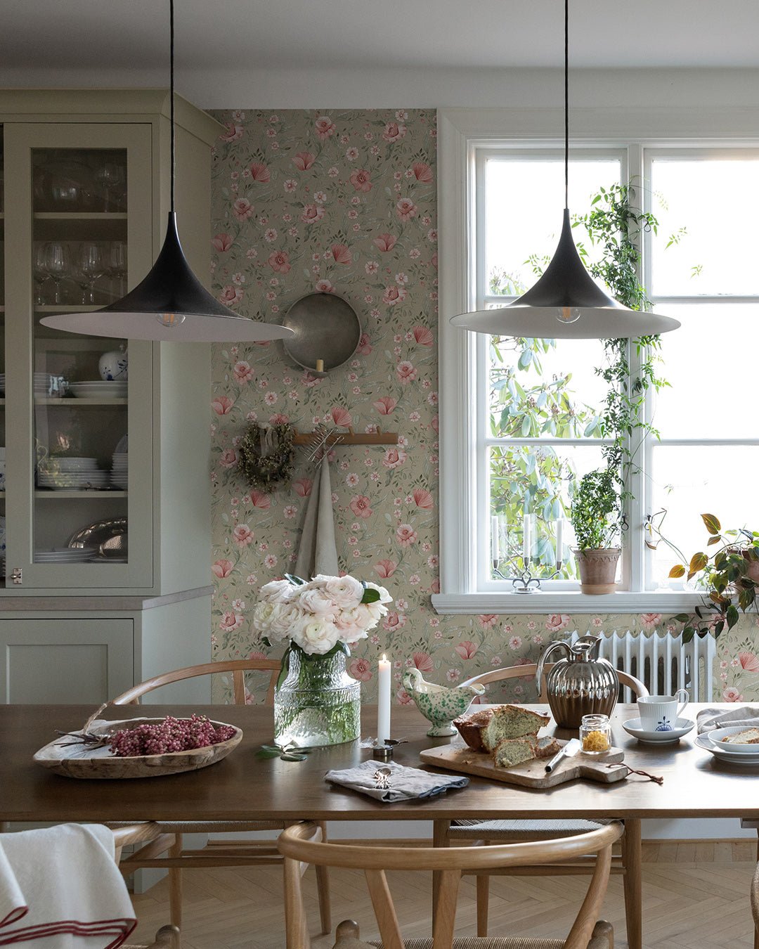 Trädgårdsblommor Wallpaper - Green - Midbec - 43119 - Premier Wallcovering