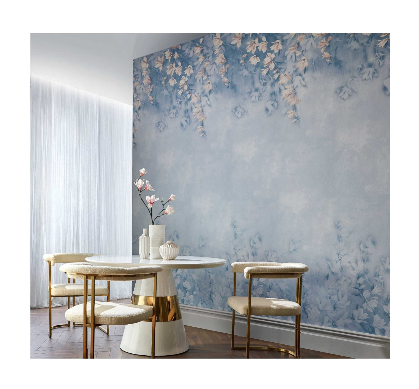 Trailing Magnolia Wall Mural - Chambray - 1838 wallcoverings - 2109 - 158 - 03 - Premier Wallcovering