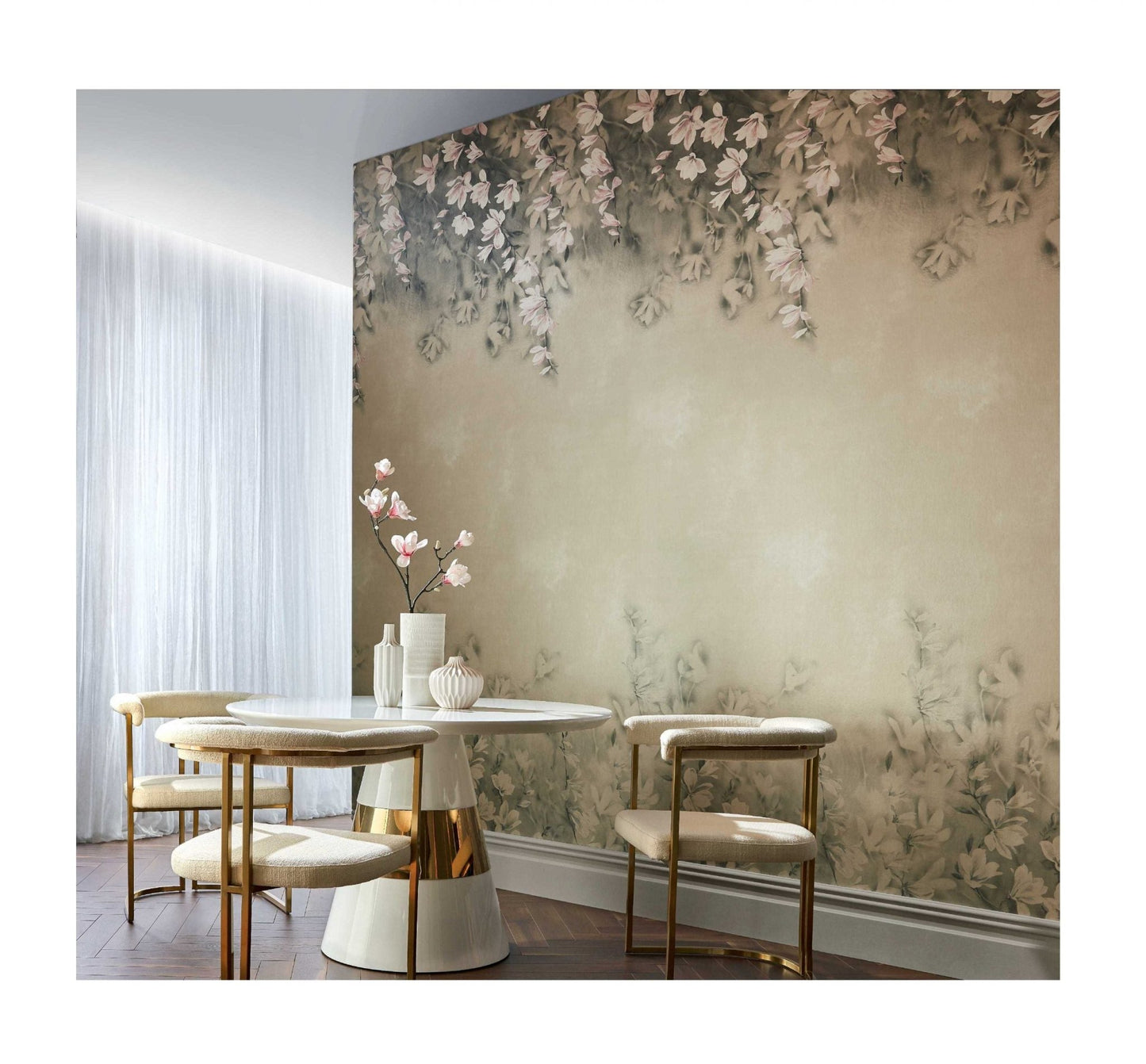 Trailing Magnolia Wall Mural - Burnished - 1838 wallcoverings - 2109 - 158 - 04 - Premier Wallcovering