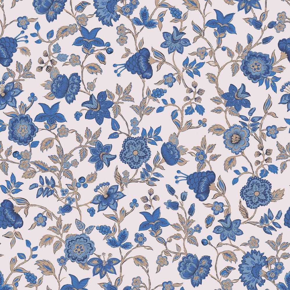 Trailing Scot Wallpaper - Cream & Blue - Joules - 128932 - Premier Wallcovering