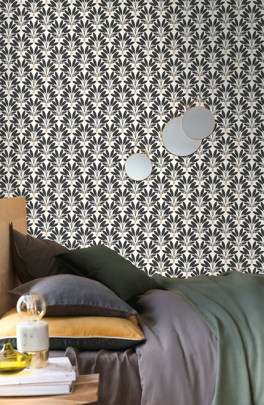 Traveller Tree Wallpaper - Noir Blanc - Caselio - 101269026 - Premier Wallcovering