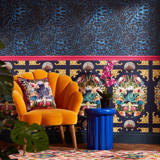 Treasure Chest Wallpaper - Deep Ocean Navy - Lust Home - LH900334 - Premier Wallcovering