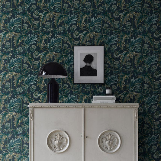 Treasured Thistle Wallpaper - Blue - Boråstapeter - 2273 - Premier Wallcovering
