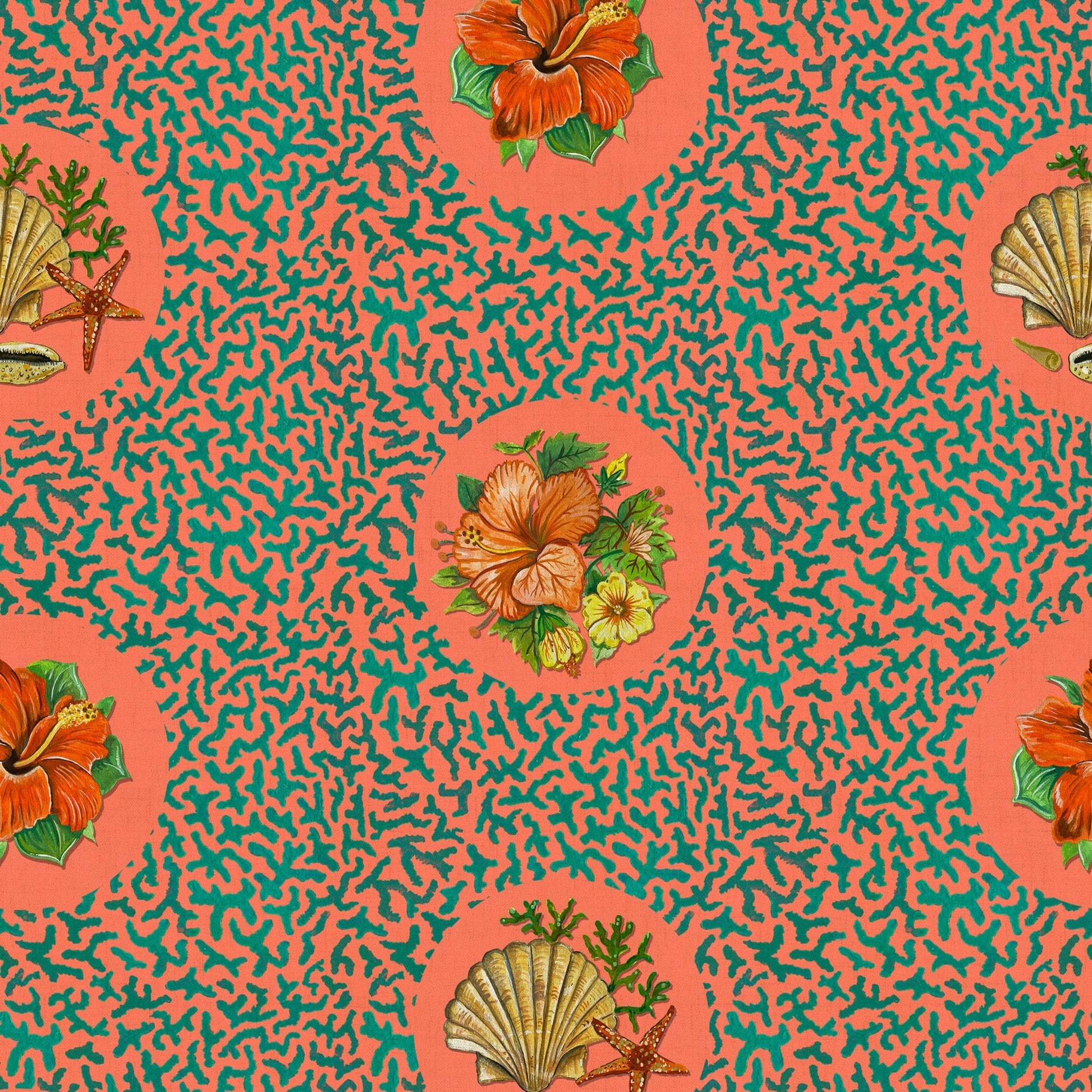 Treath Wallpaper - Clementine-Orange - Wear The Walls - TRCO894152 - Premier Wallcovering
