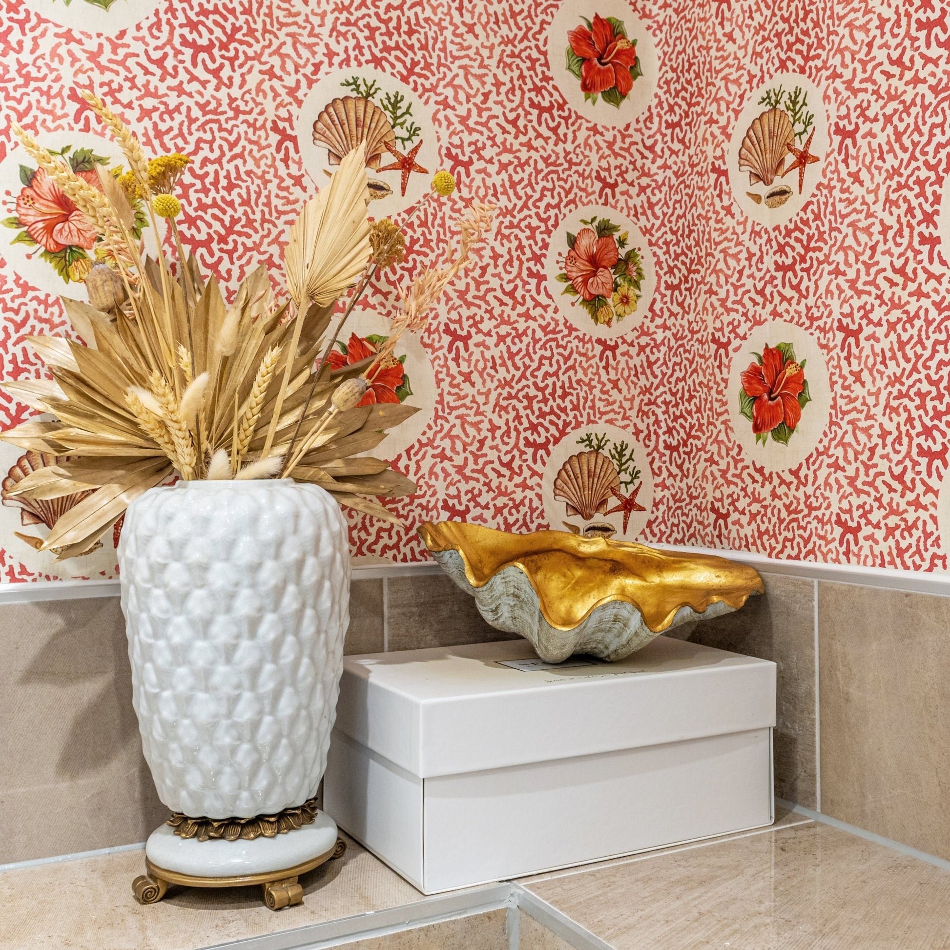 Treath Wallpaper - Coral - Wear The Walls - TRCL894152 - Premier Wallcovering