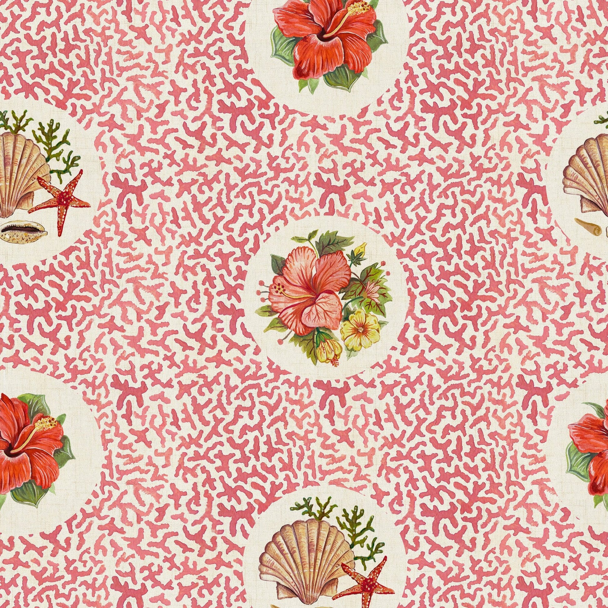 Treath Wallpaper - Coral - Wear The Walls - TRCL894152 - Premier Wallcovering