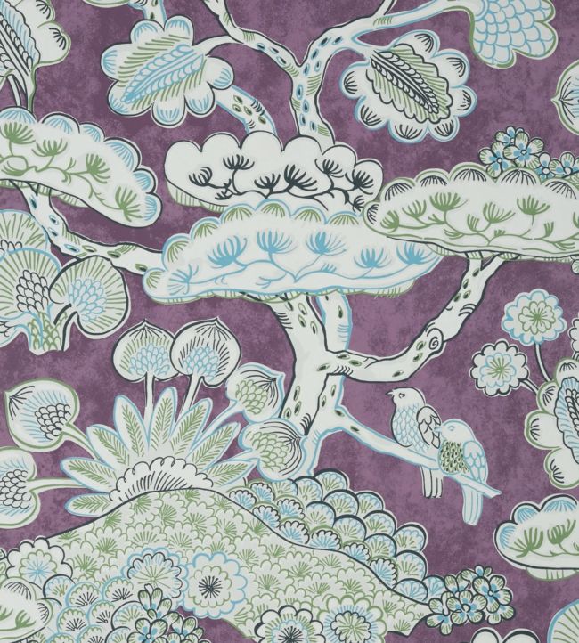 Tree House Wallpaper - Eggplant - AT9865 - Anna French - Premier Wallcovering