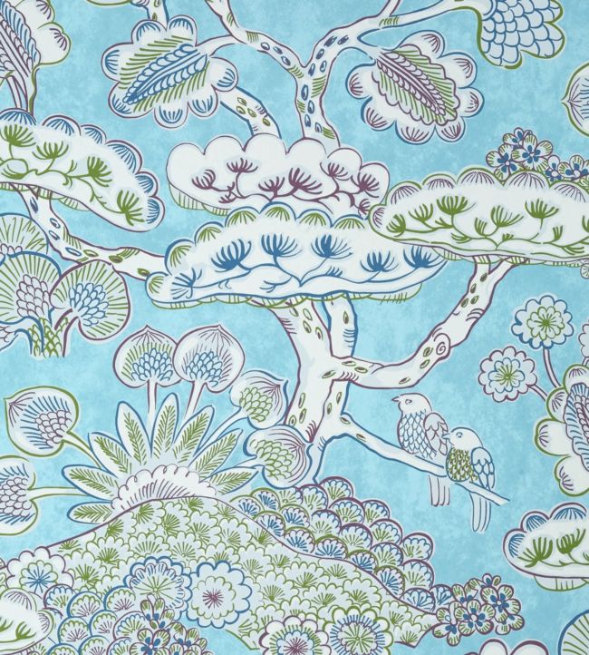 Tree House Wallpaper - Robin's Egg - AT9863 - Anna French - Premier Wallcovering
