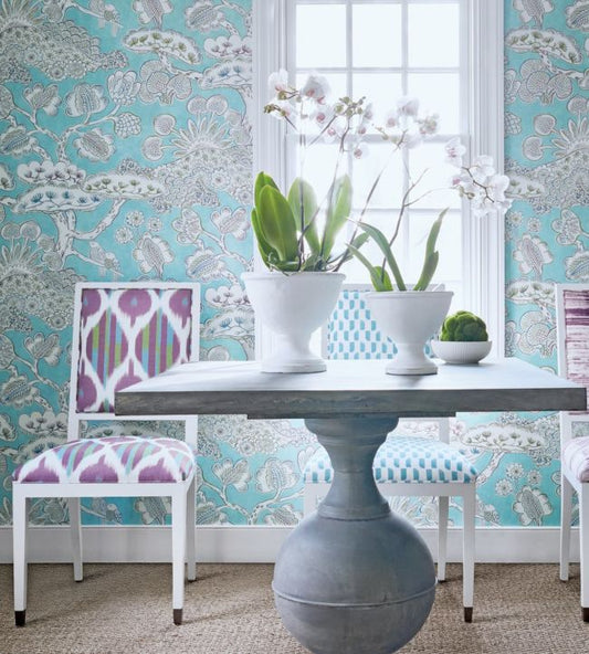 Tree House Wallpaper - Navy - AT9862 - Anna French - Premier Wallcovering