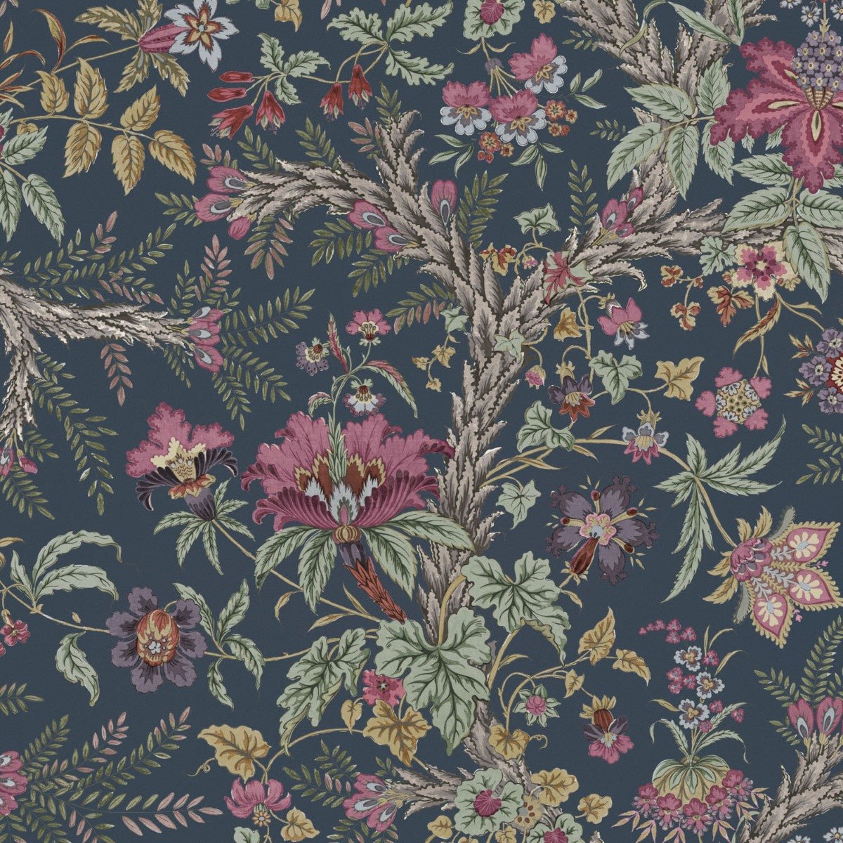Tree Of Life Wallpaper - Navy - Warner House - Premier Wallcovering