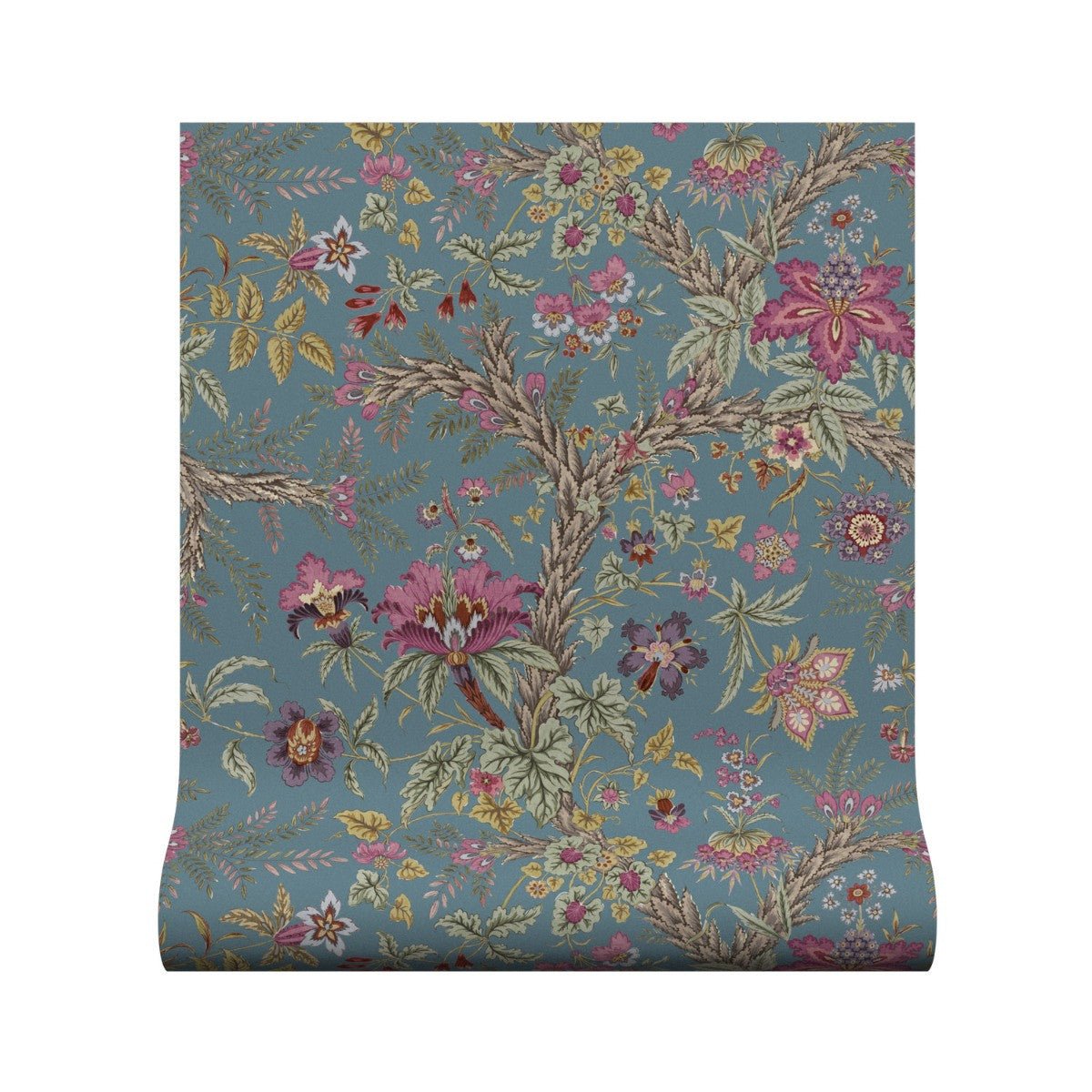 Tree Of Life Wallpaper - Teal - Warner House - Premier Wallcovering