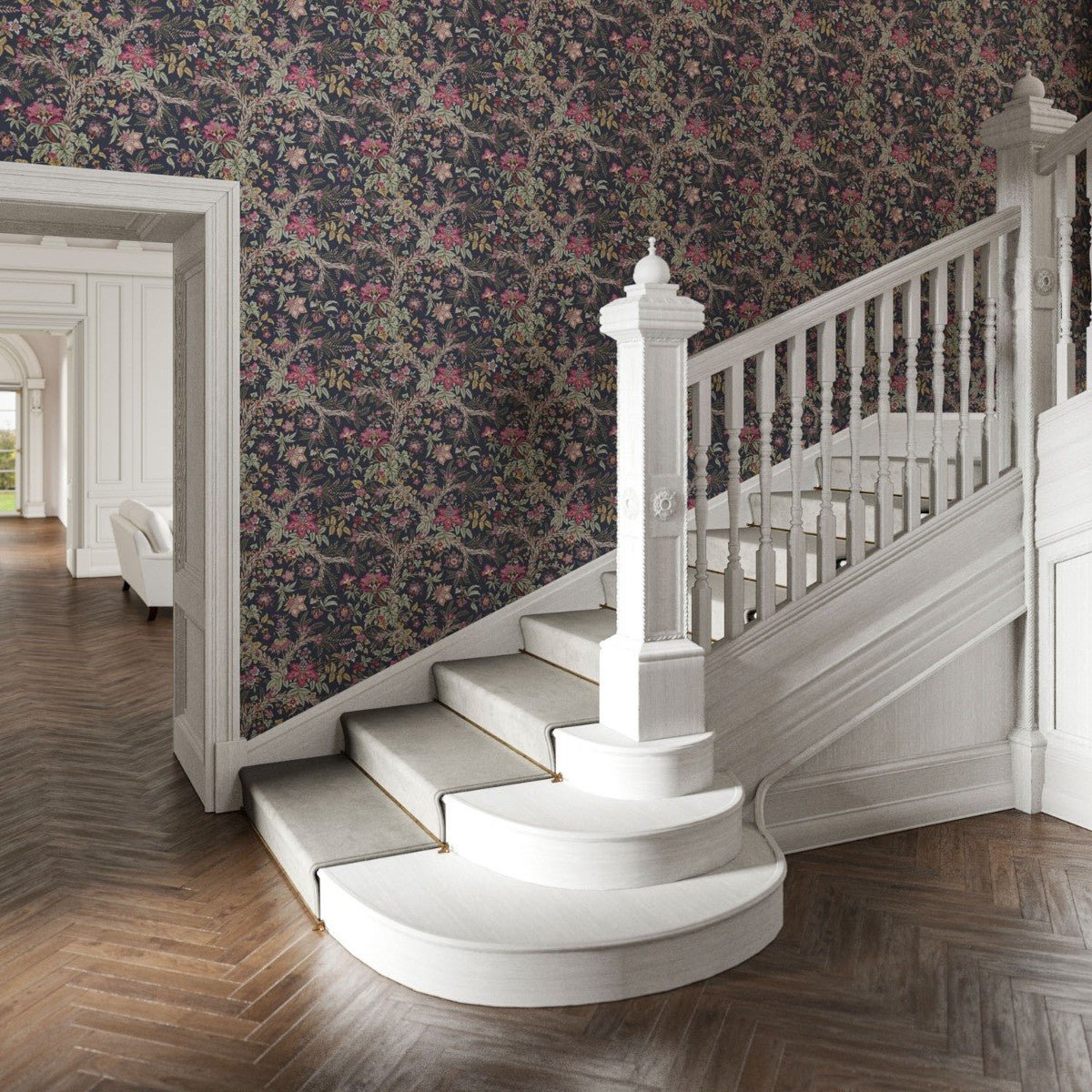 Tree Of Life Wallpaper - Navy - Warner House - Premier Wallcovering
