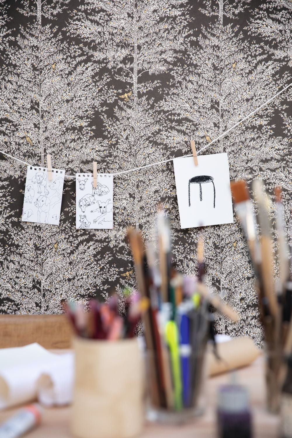 Tree Of Life Wallpaper - Noir - Caselio - 102979037 - Premier Wallcovering