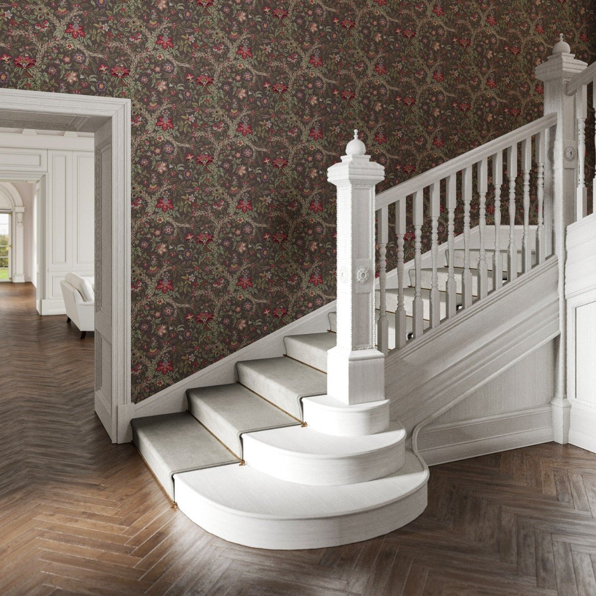Tree Of Life Wallpaper - Walnut - Warner House - Premier Wallcovering