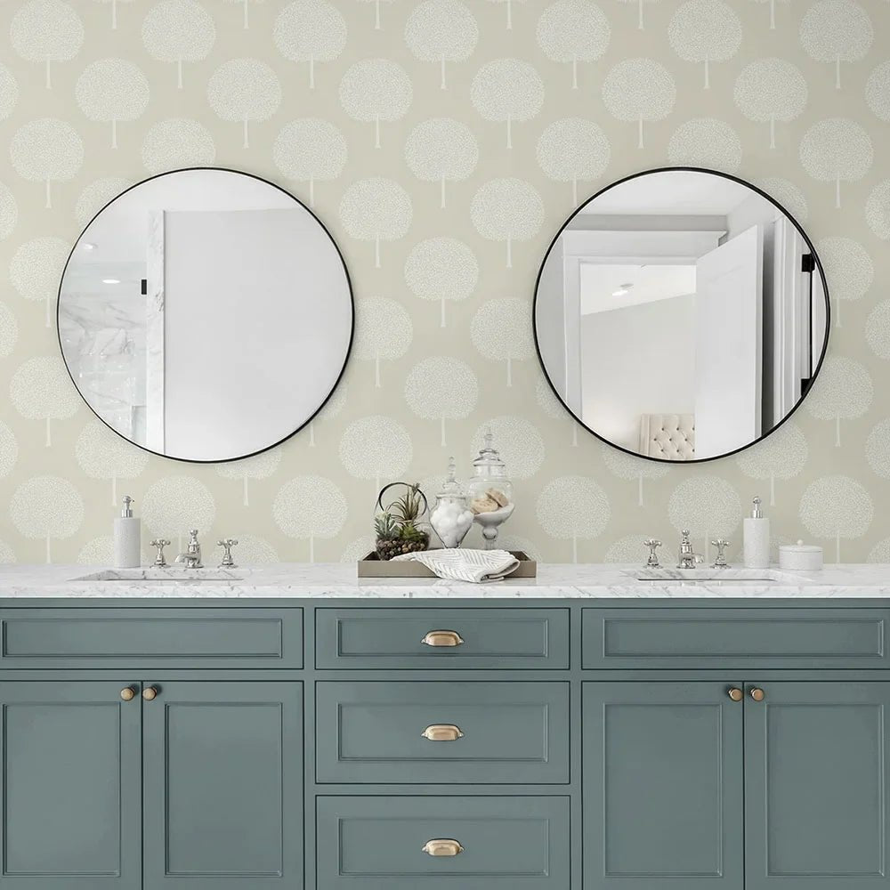 Tree Orchard Wallpaper - Sea Salt - NextWall - NW60300 - Premier Wallcovering