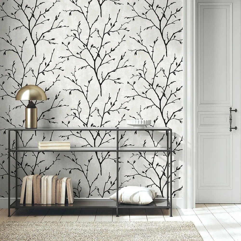 Tree Silhouette Wallpaper - Contrast - NextWall - NW57400 - Premier Wallcovering