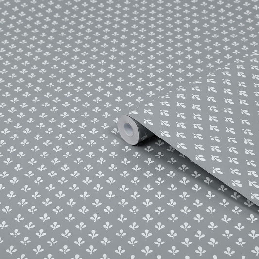 Trefoil Wallpaper - Slate Grey - Laura Ashley - 119861 - Premier Wallcovering
