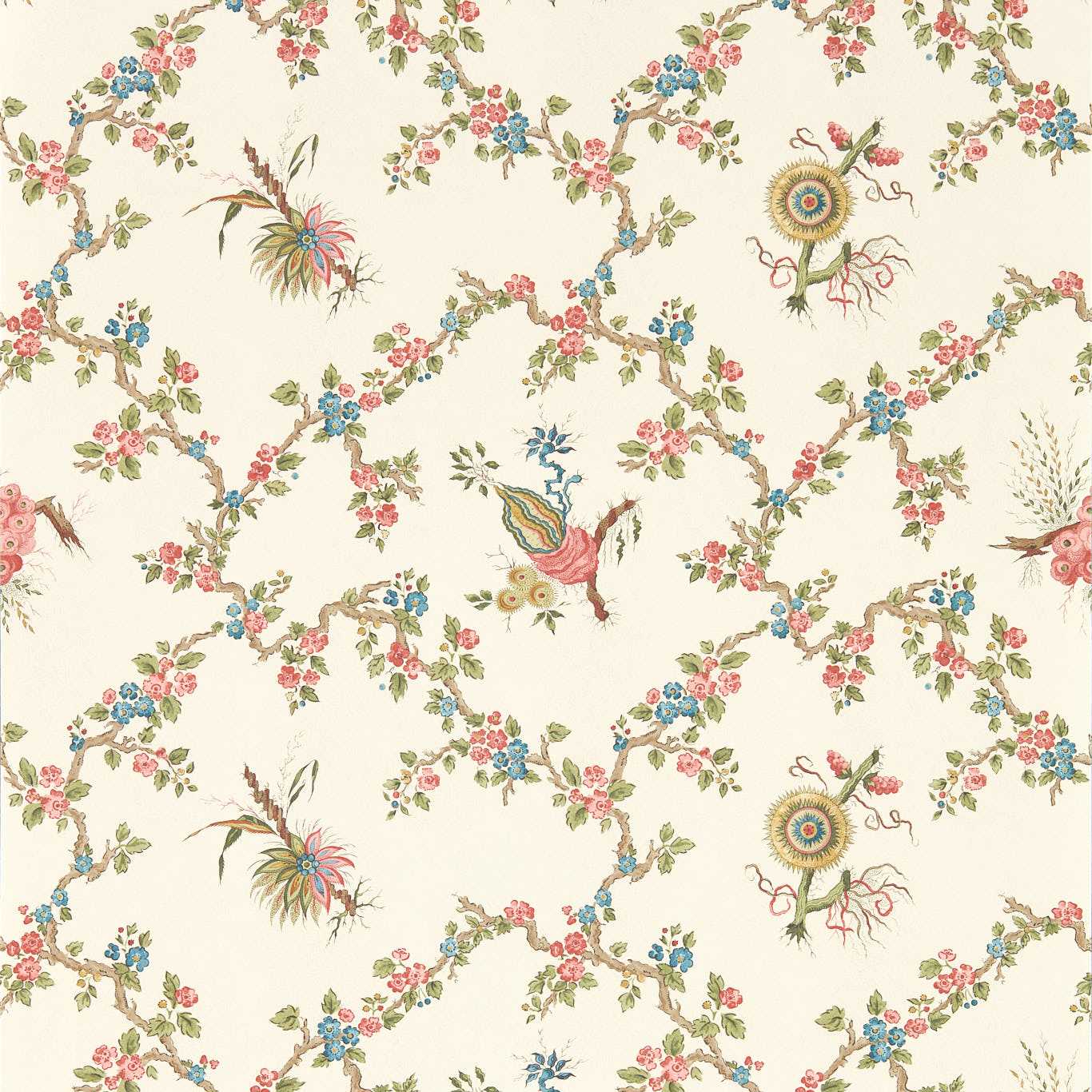 Trelliage Wallpaper - Raspberry/Stone - DGDW217321 - Sanderson - Premier Wallcovering