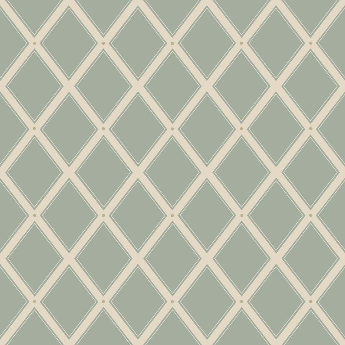Trellis Wallpaper - Green - Summer Gray - Premier Wallcovering