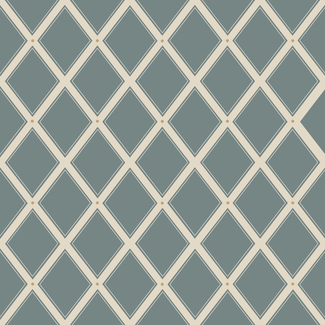 Trellis Wallpaper - Blue - Summer Gray - Premier Wallcovering