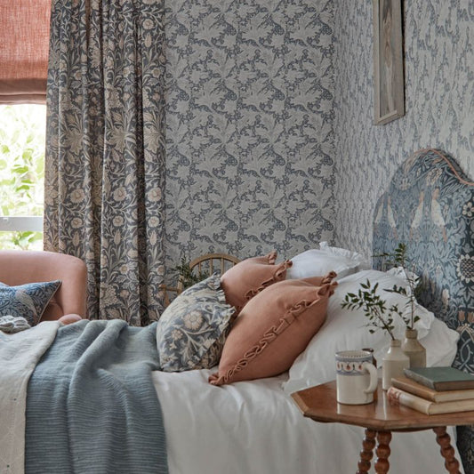 Trent Fabric - Madder/Webbs Blue - Morris & Co - 227024 - Premier Wallcovering