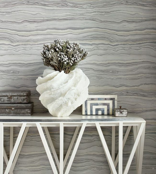 Treviso Marble Wallpaper - Neutral - Thibaut - T75171 - Premier Wallcovering