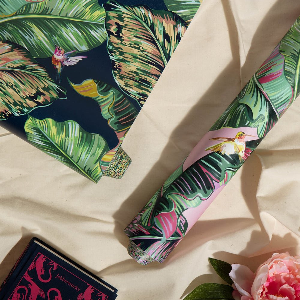 Tropic Like It's Hot Wallpaper - Bubblegum Pink & Tropical Green - Lust Home - LH900195 - Premier Wallcovering