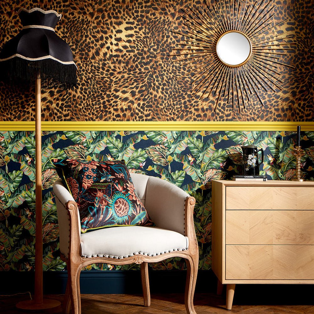 Tropic Like It's Hot Wallpaper - Indigo Blue & Tropical Green - Lust Home - LH900196 - Premier Wallcovering